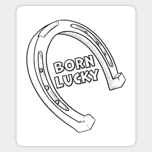 Born Lucky Horseshoe Illustration Sticker